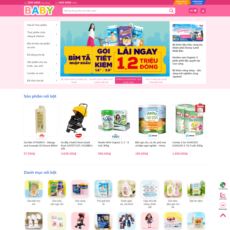  Theme wordpress cho shop mẹ và bé – web340