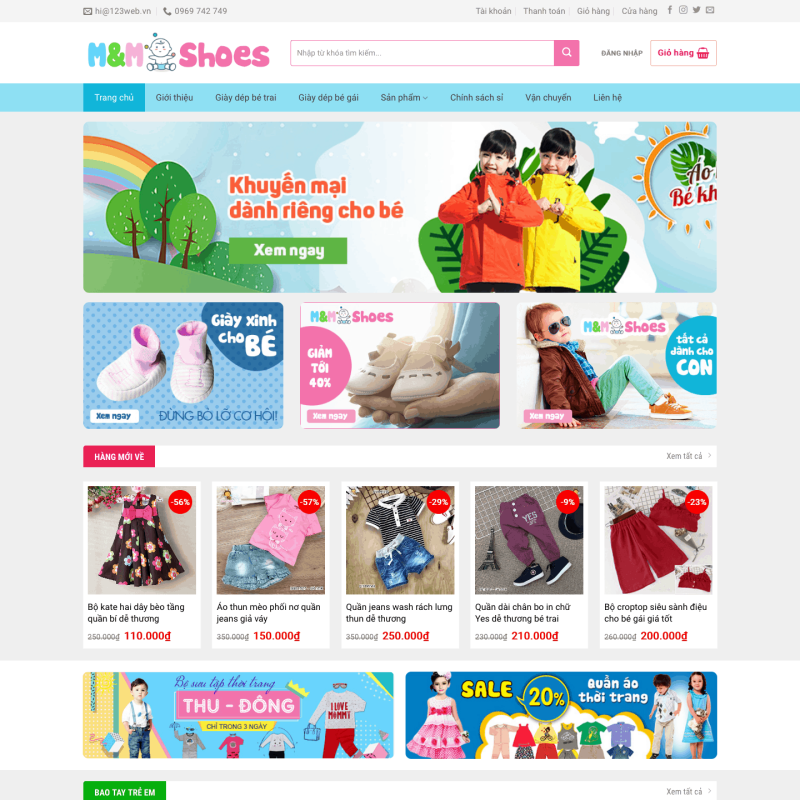  Theme wp thời trang trẻ em – WEB086