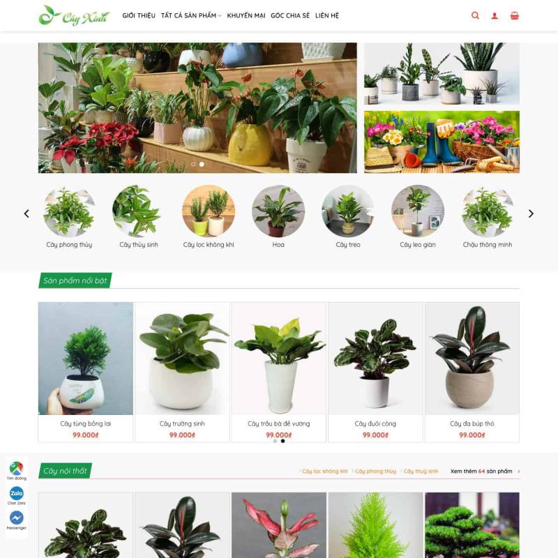  Theme wordpress bán chậu cây, cây cảnh, cây xanh – mẫu số 3