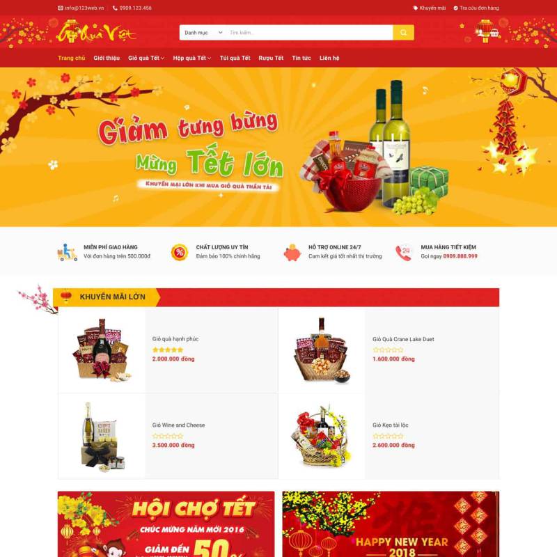  Theme wordpress bán giỏ quà tết – quà tặng tết