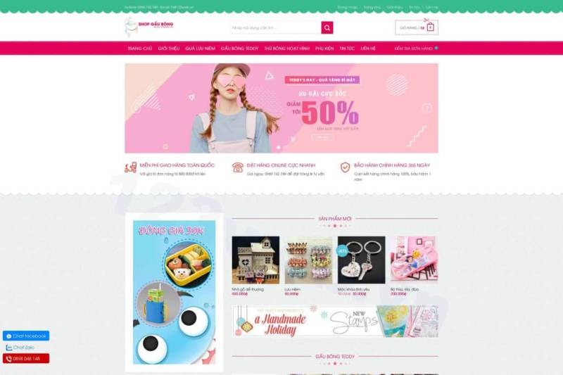  Theme wordpress bán quà lưu niệm dễ thương – WEB005