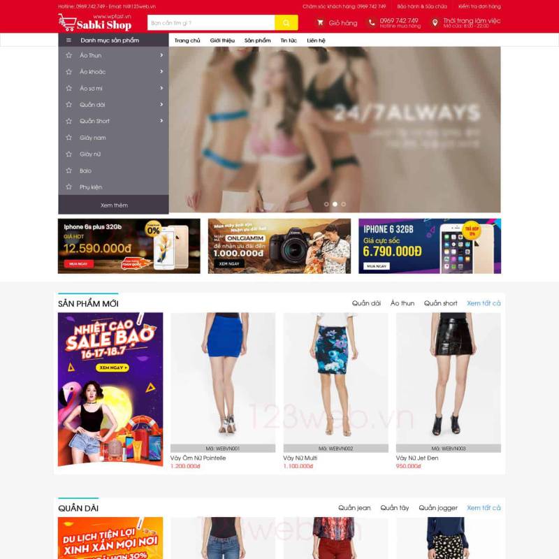  Theme wordpress kinh doanh shop quần áo thời trang