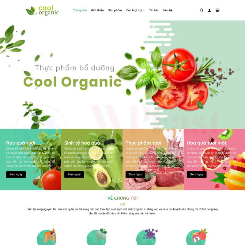  Theme wordpress thực phẩm sạch, thực phẩm hữu cơ, organic