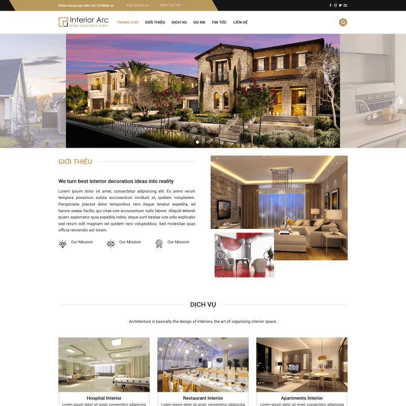  Theme wordpress giới thiệu công ty thiết kế nội thất