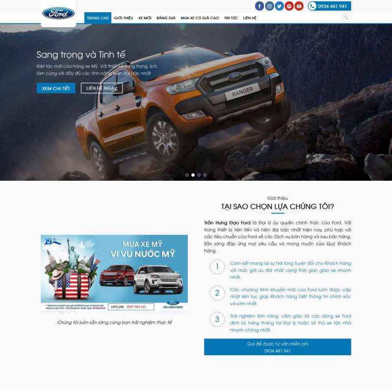  Theme wordpress bán ô tô Ford siêu đẹp