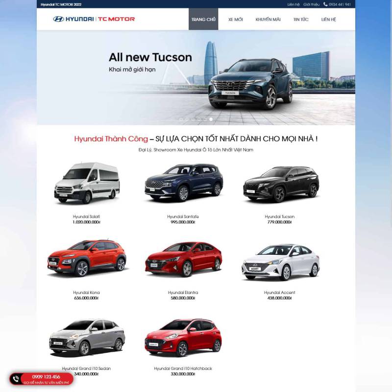  Theme wordpress đại lý Hyundai chuẩn seo