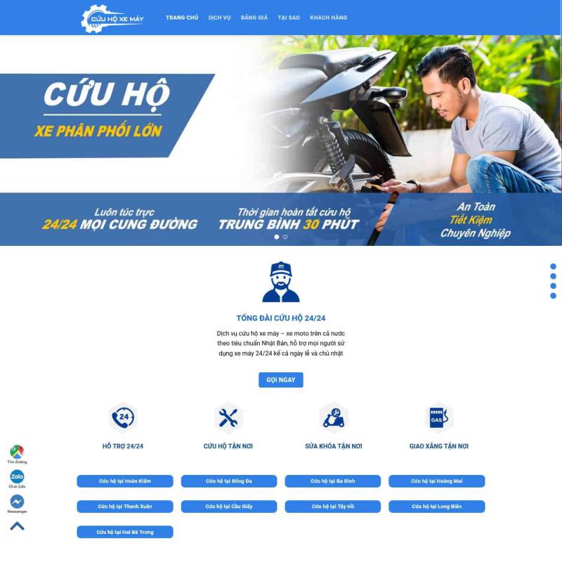  Theme wordpress dịch vụ cứu hộ xe máy