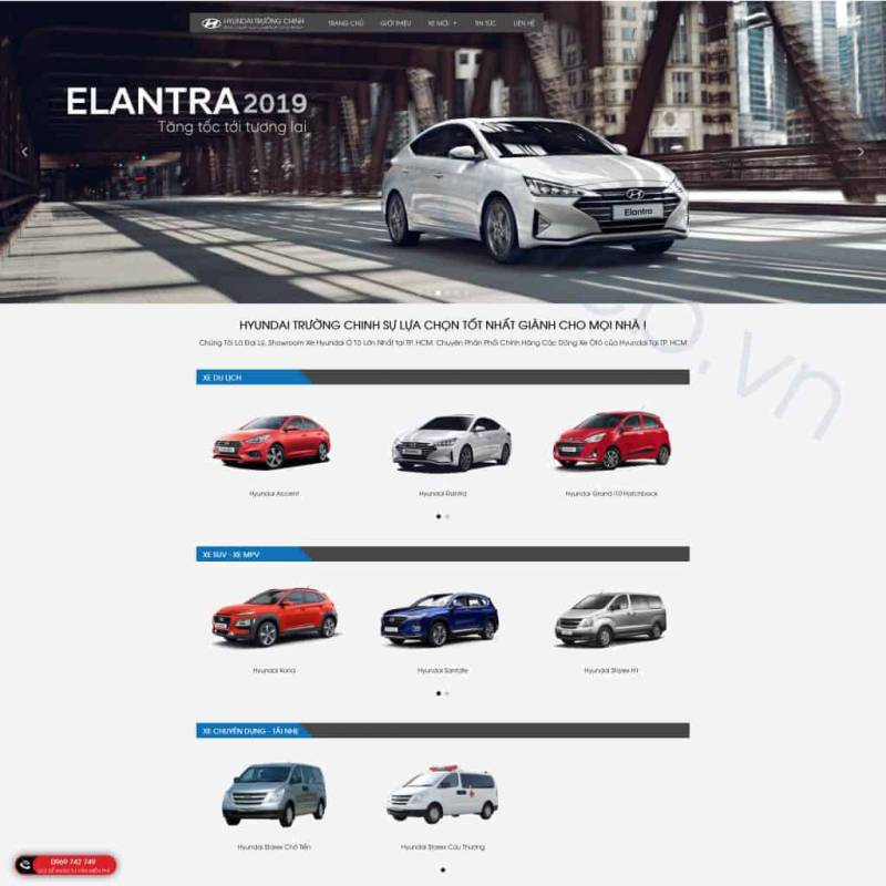  Theme wordpress giới thiệu đại lý xe ô tô Hyundai – WEB130