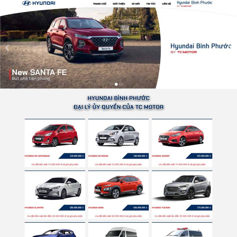  Theme wordpress ô tô Hyundai chuẩn Hyundai Thành Công