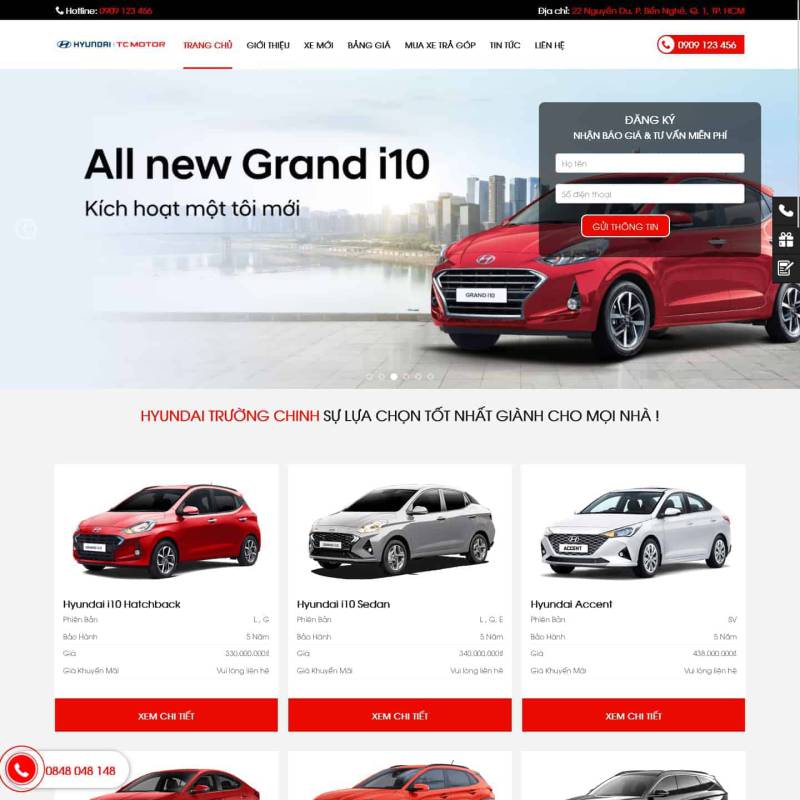  Theme wordpress Showroom Hyundai đẹp