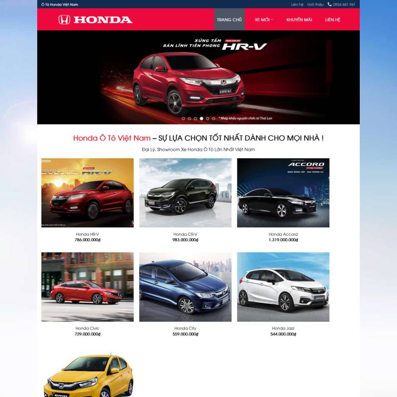  Theme wp bán ô tô Honda chuẩn Honda Việt Nam