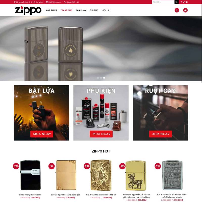  Theme wordpress bán Zippo