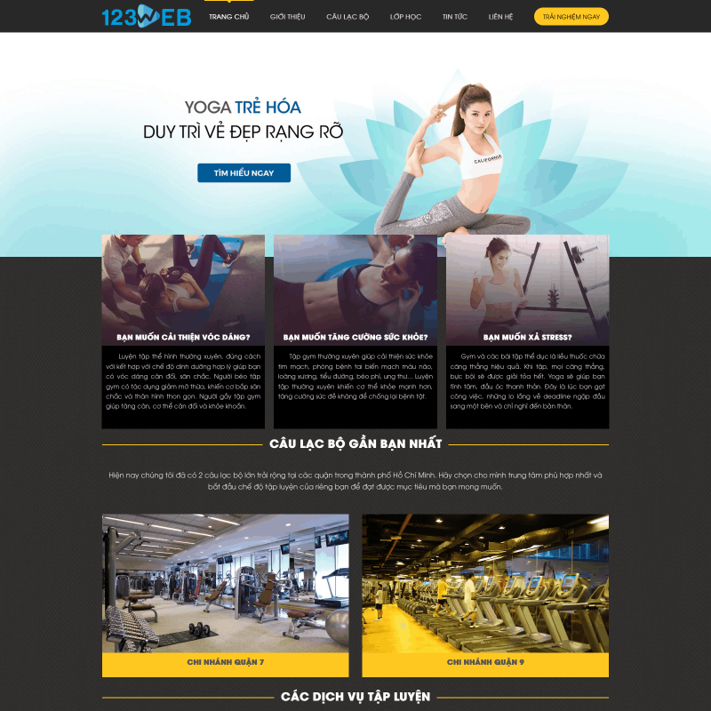  Theme wordpress giới thiệu phòng tập gym, yoga, thể hình