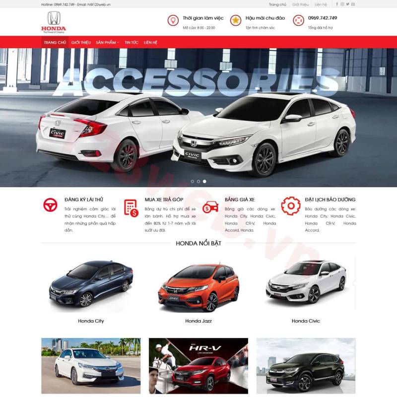  Theme wordpress giới thiệu showroom ô tô honda city