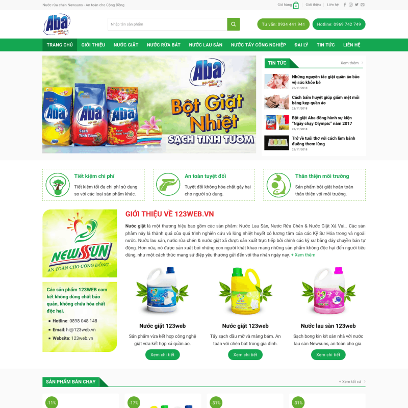  Theme wp bán nước giặt – WEB085