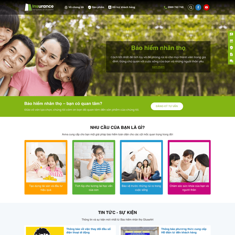  Theme wp giới thiệu công ty bảo hiểm chuyên nghiệp – WEB061