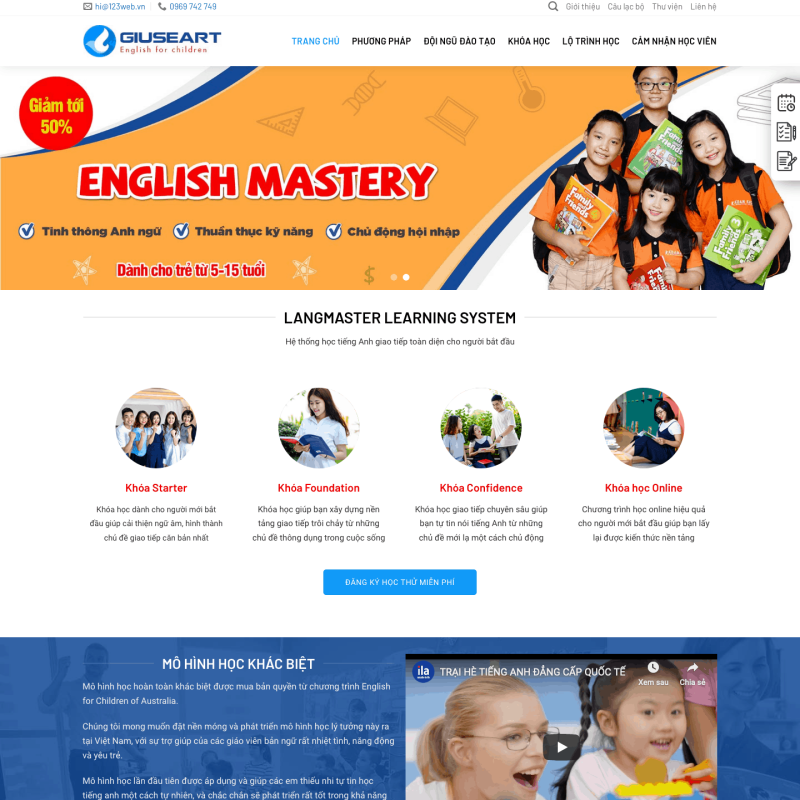  Theme wp giới thiệu trung tâm anh ngữ – WEB066