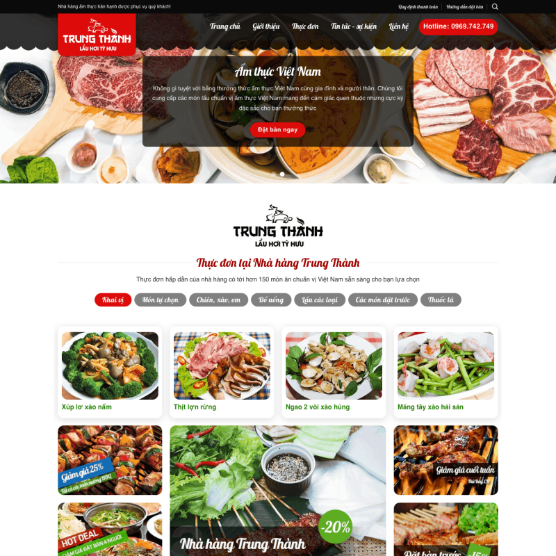  Theme wp giới thiệu nhà hàng đẹp và đẳng cấp – WEB056