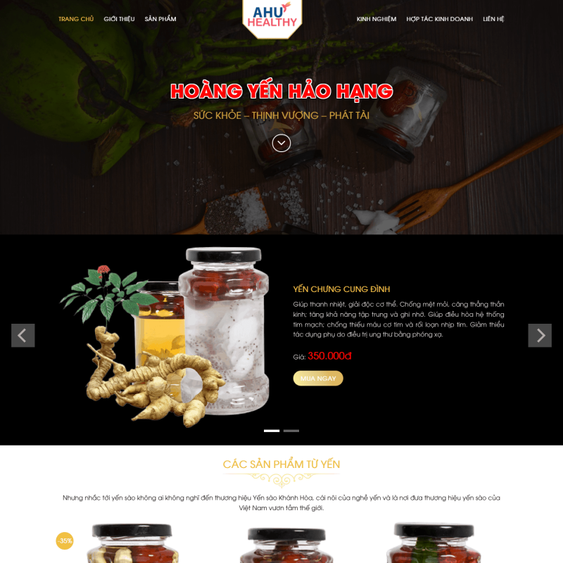  Theme wp bán nước yến sào đẹp sang trọng – WEB102