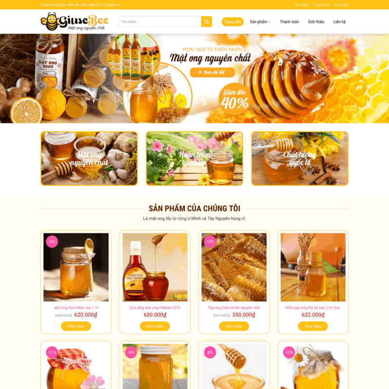  Theme wp bán mật ong rừng – WEB081