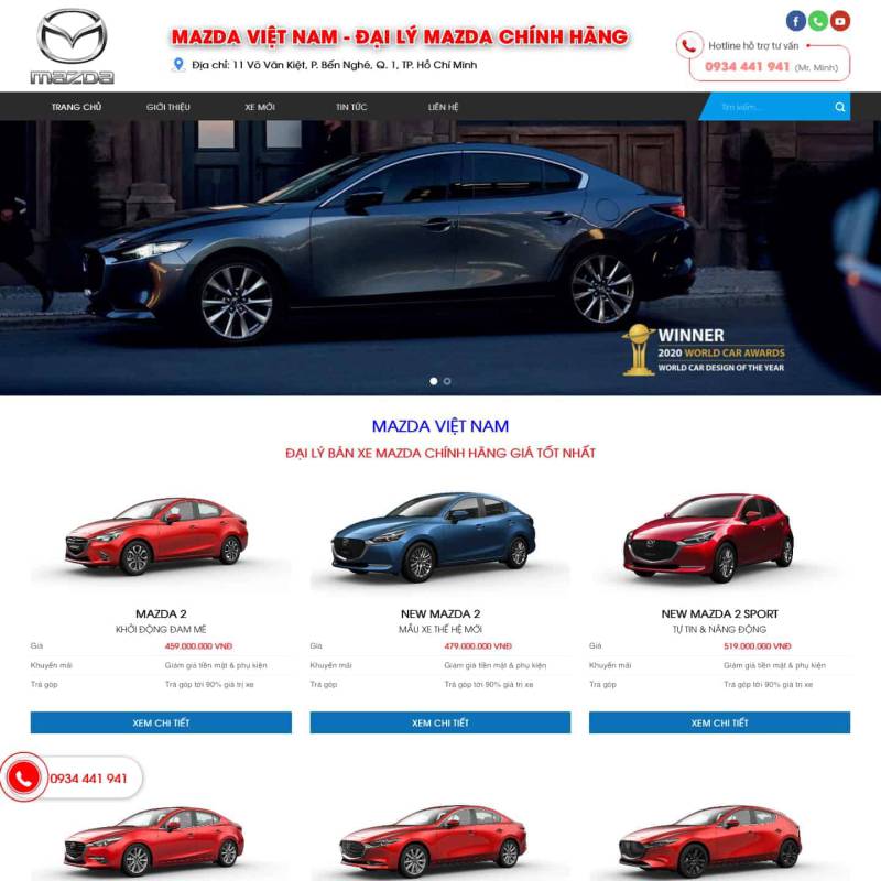  Theme wordpress bán ô tô Mazda chuẩn seo