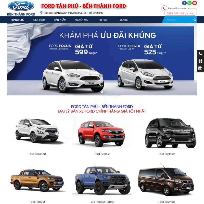  Theme wordpress đại lý bán xe Ford chuyên nghiệp – WEB101