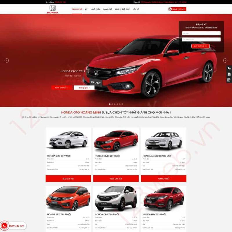  Theme wordpress bán xe ô tô honda – WEB100