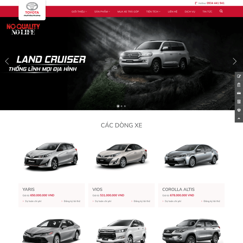  Theme wordpress bán xe ô tô Toyota đầy đủ tính năng