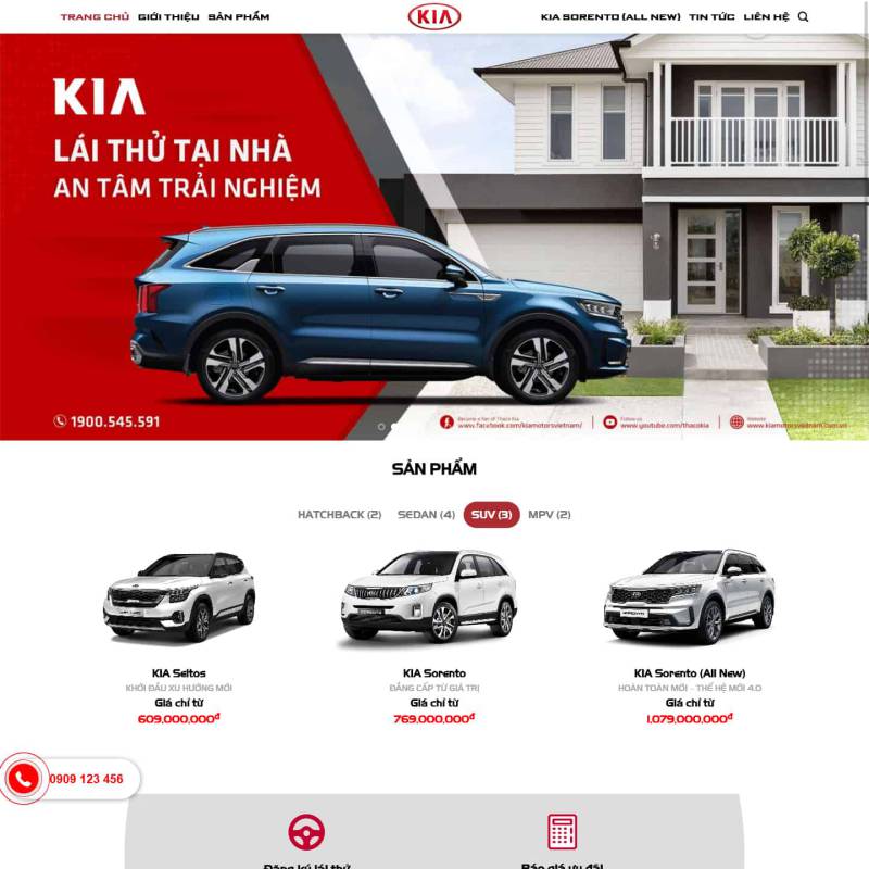  Theme wordpress KIA Motors, bán xe Kia