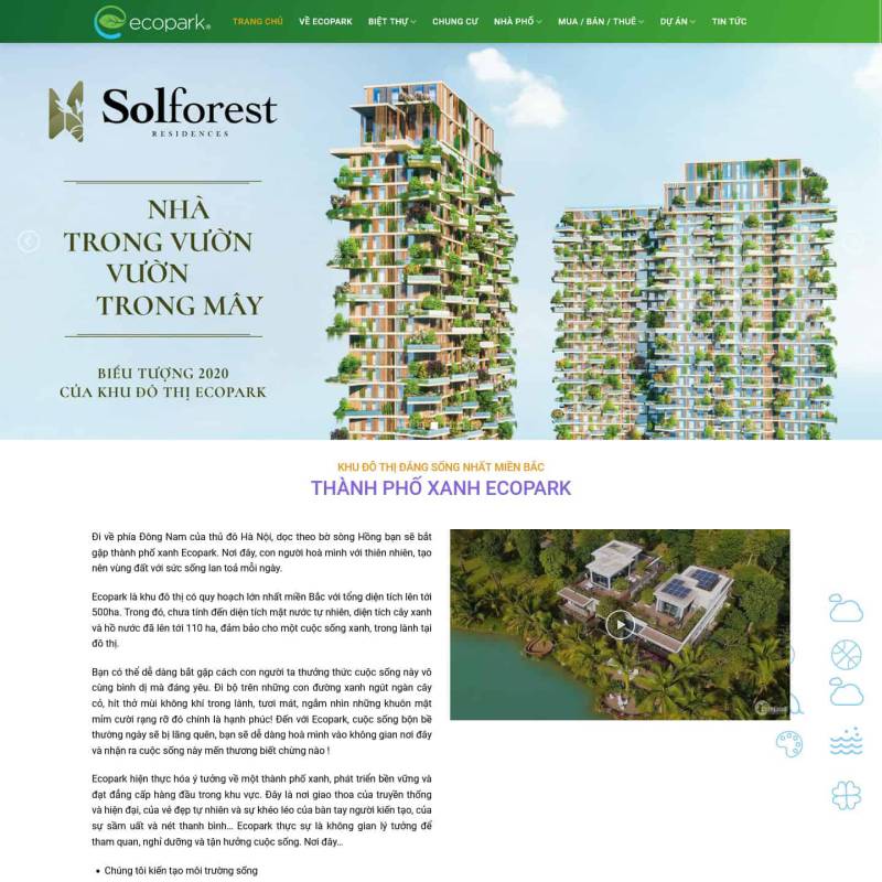  Theme wordpress bất động sản Ecopark Hưng Yên