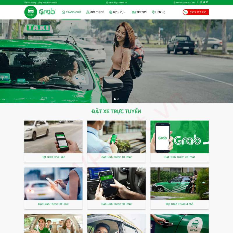  Theme wordpress dịch vụ grab taxi