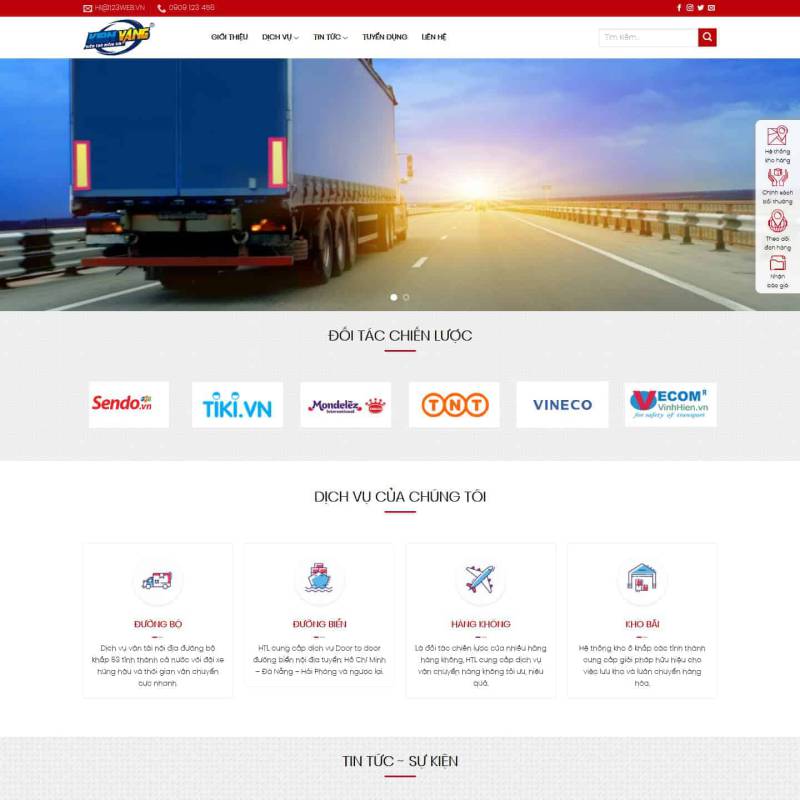  Theme wordpress vận chuyển, vận tải, logistics