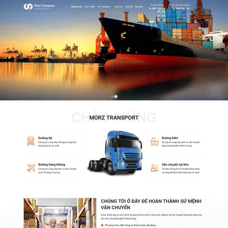  Theme wordpress giới thiệu công ty vận tải, giao vận, logistics